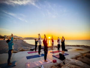 yoga en bord de mer